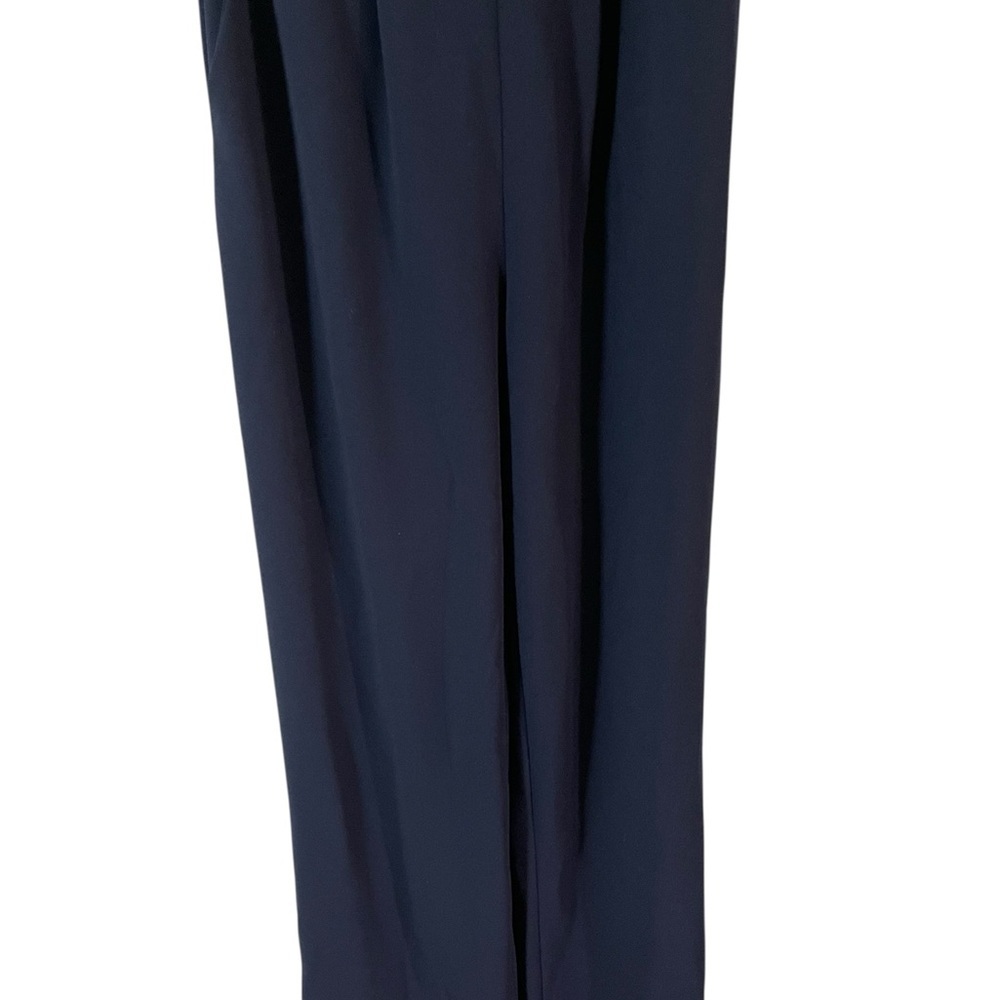 NWT Calvin Klein Navy White Accents Belted Wide Leg Jumpsuit Women Size 4 - Picture 4 of 9